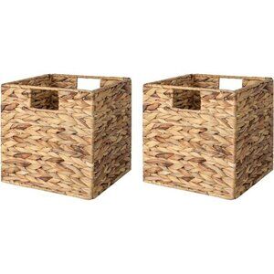 Wicker Baskets for Storage with Liners,Water Hyacinth Storage Baskets